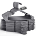 200 Pack Plastic Hanger for Shirt Pants Coats Dresses Skirts Suits