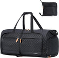 Foldable Travel Duffel Bag for Women 80L - Black Quilted Weekend Carry