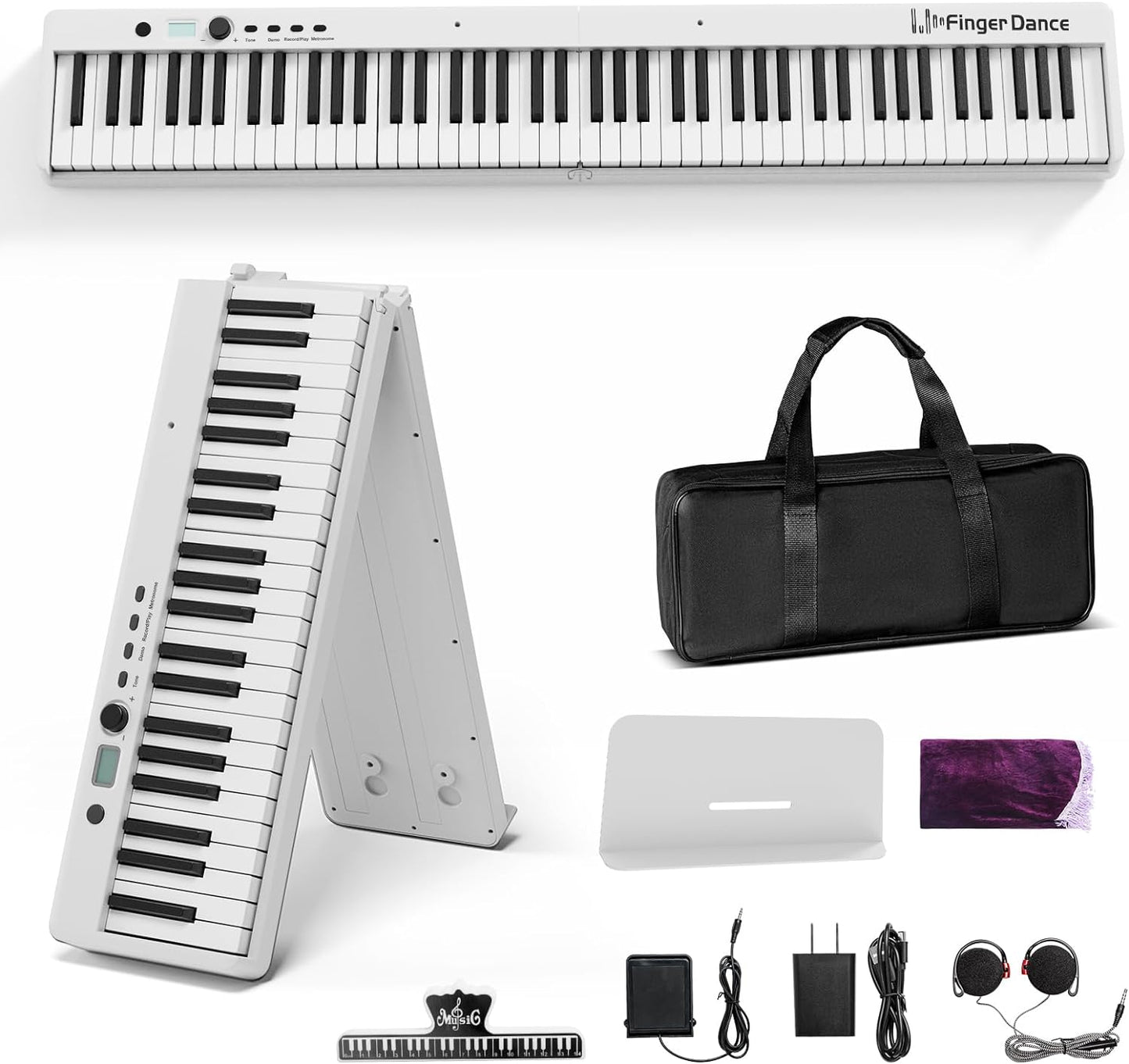 Portable Electric Piano 88 Keys: Bluetooth MIDI, Touch Sensitive - Perfect for Beginners