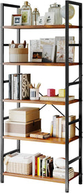 Sweetcrispy Book Shelf 5 Tier Bookcase - Tall Space-Saving Storage