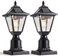 2 Pack Solar Post Lights with Motion Sensor - Classic Warm Glow