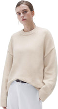 Cashmere Blend Oversized Crew Neck Pullover - Cozy, Anti-Pill Fit