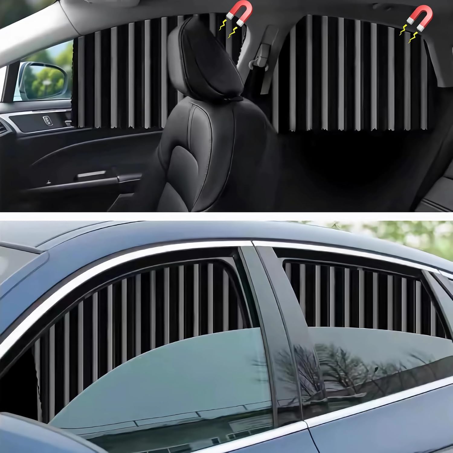 Ovege Car Window Shades 4pcs Magnetic Curtain Privacy Covers
