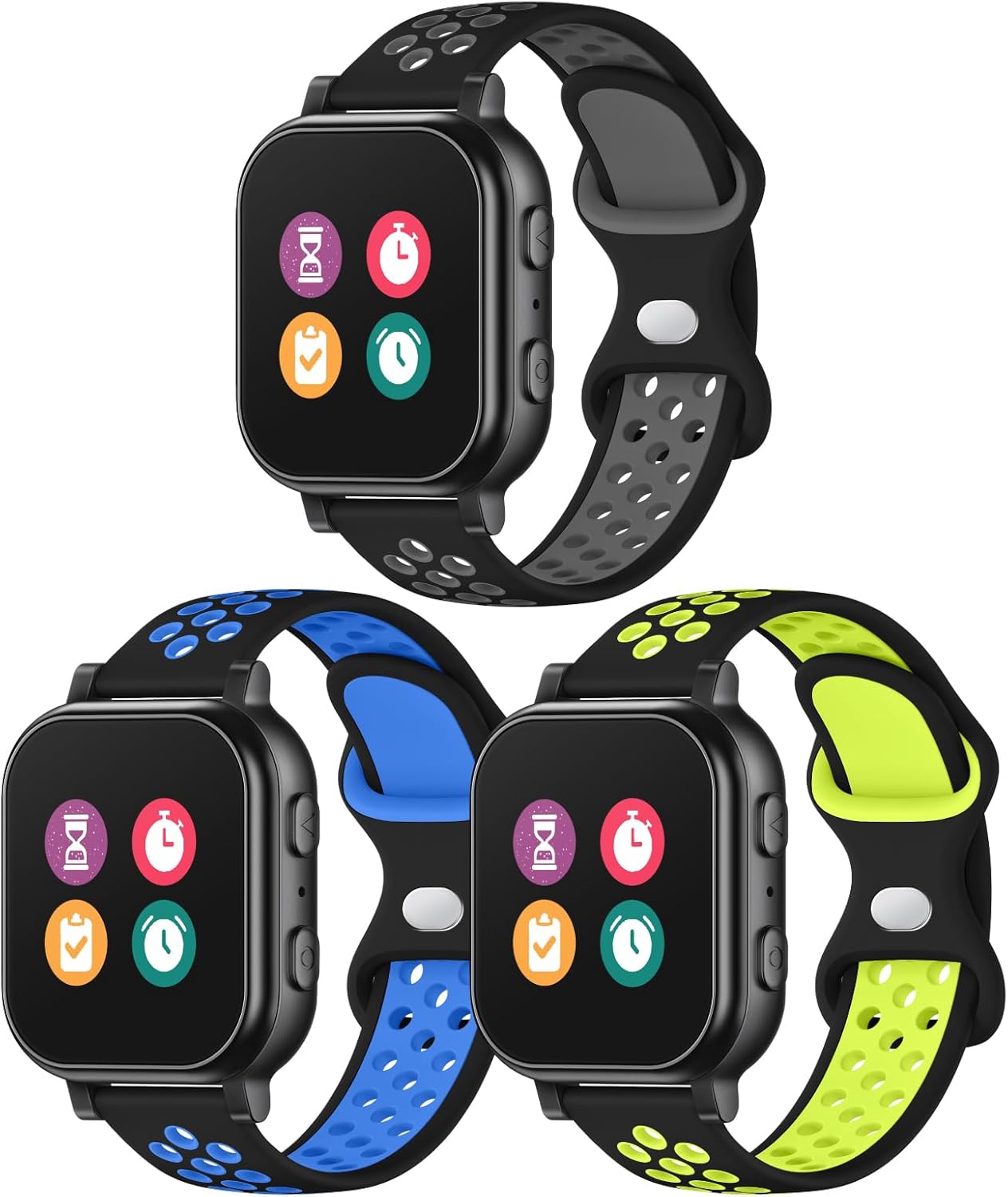 3 Pack Kids Waterproof Gizmo Watch Bands - Breathable Design