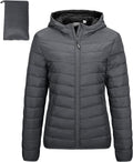 Women's Packable Lightweight Puffer Jacket with Hood - Warm, Packable