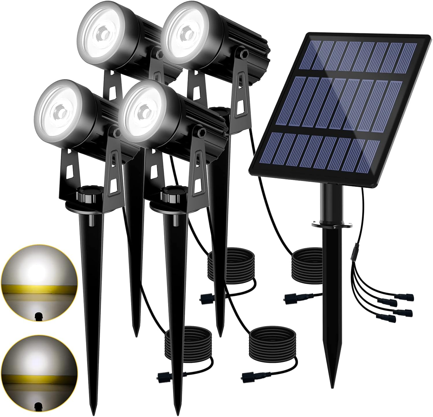 T-Sun Solar Spotlights - 4-in-1 Waterproof Lights for Outdoors