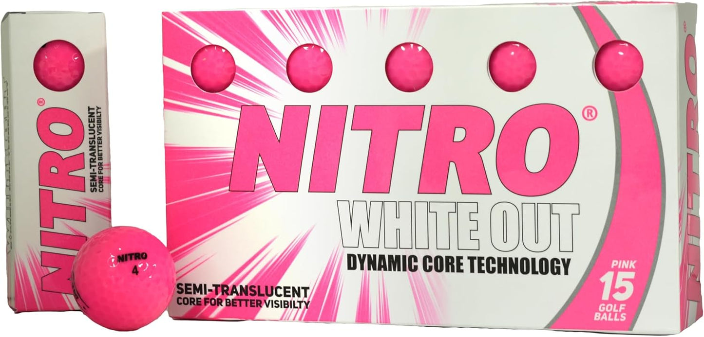 15PK Nitro High Velocity Long Distance Golf Balls