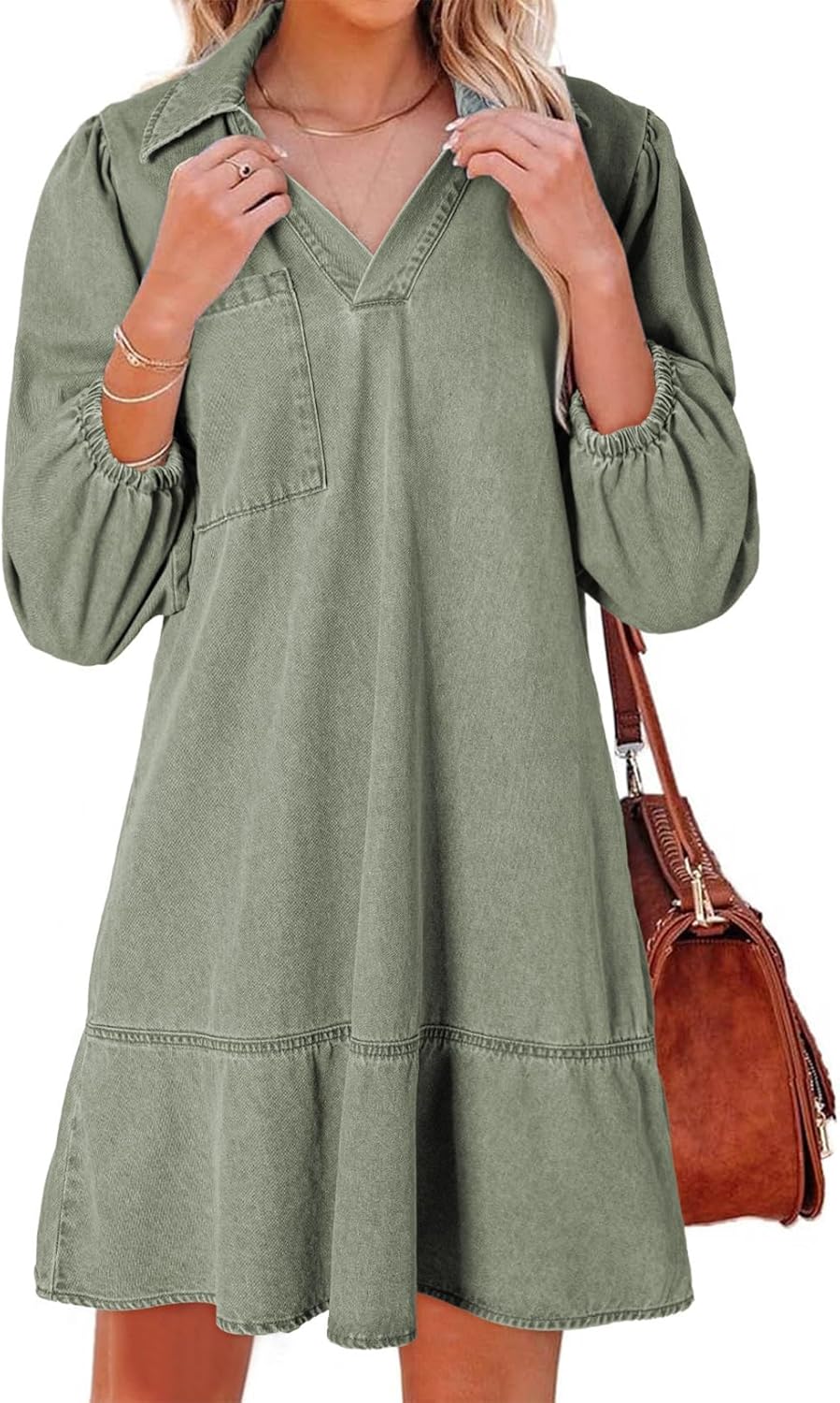 Dokotoo Denim Dress for Women: Chic Fall Casual Babydoll Style