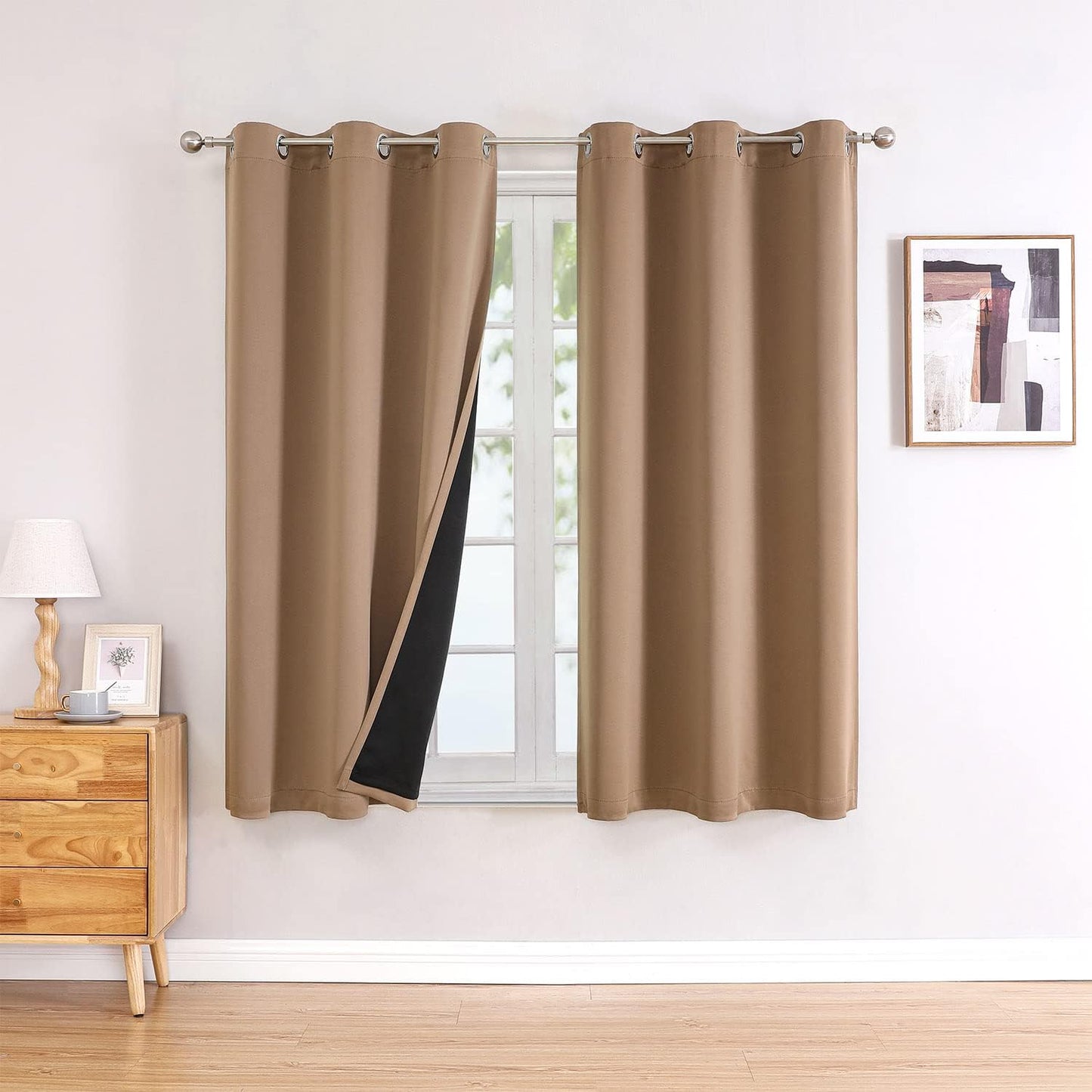 ChrisDowa 100% Blackout Curtains for Bedroom Total Blackout