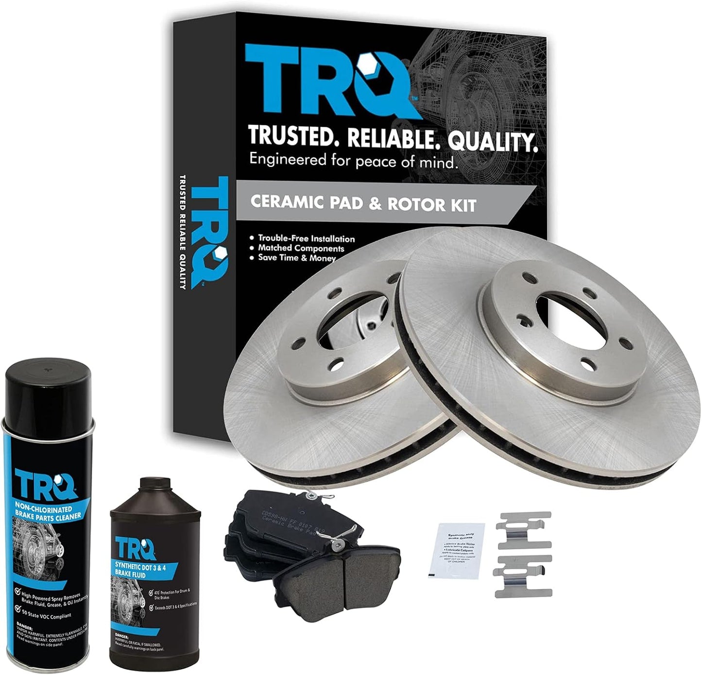 TRQ Front Brake Pad & Rotor Kit for Ford Taurus and More