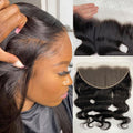 13x6 Lace Frontal Body Wave 12A Brazilian Human Hair - Natural