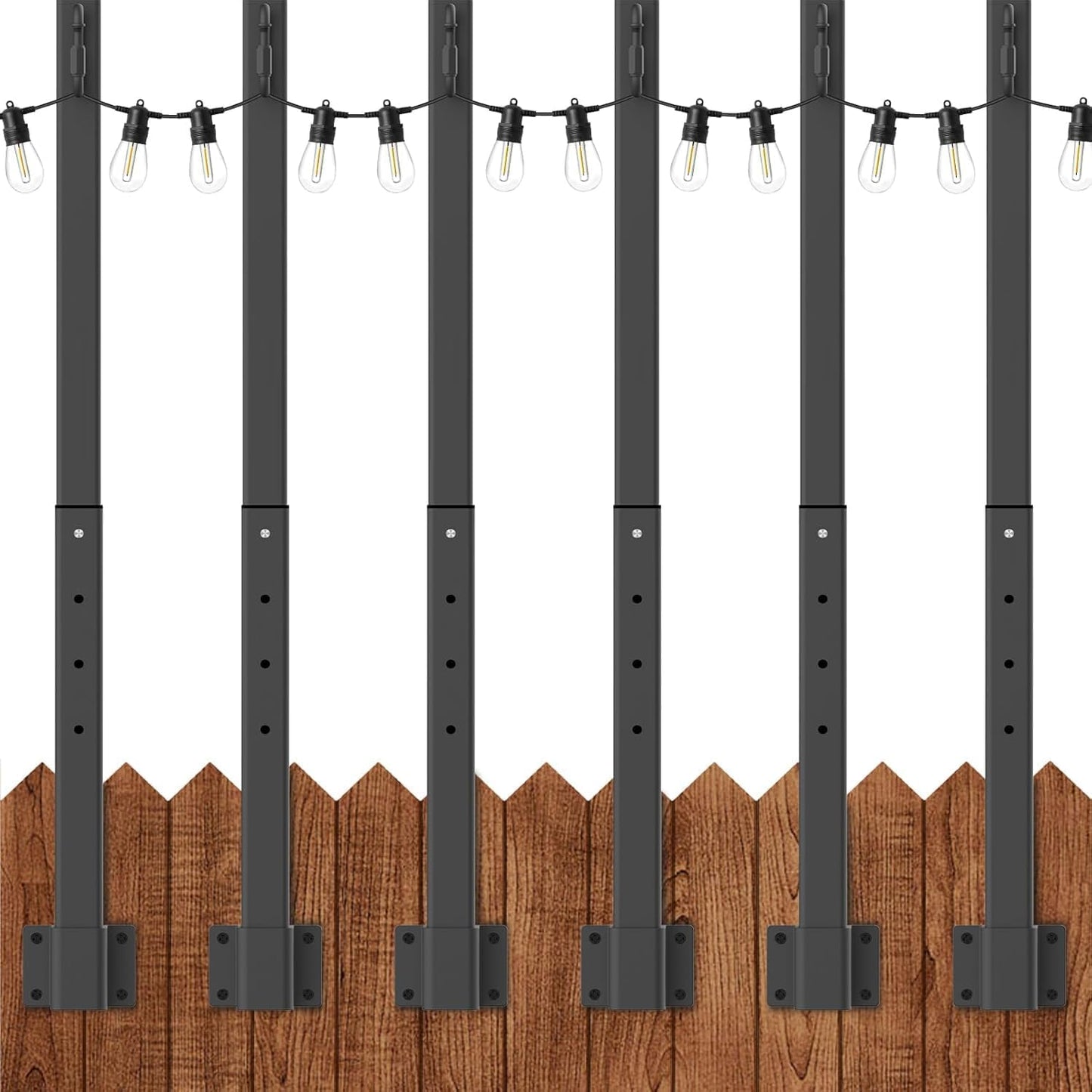 6 Pack 2.8FT String Light Poles by talkhigh for Outdoors
