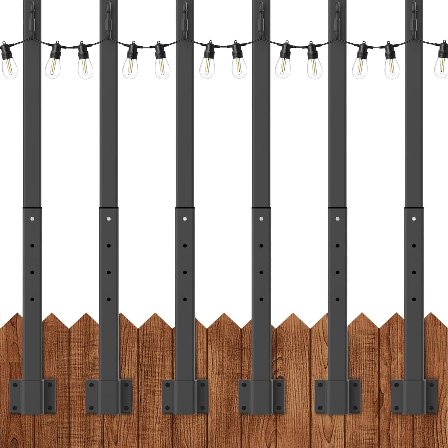 6 Pack 2.8FT String Light Poles by talkhigh for Outdoors