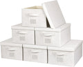 17in x 12in Off White Collapsible Storage Bins with Lids - 6 Pack