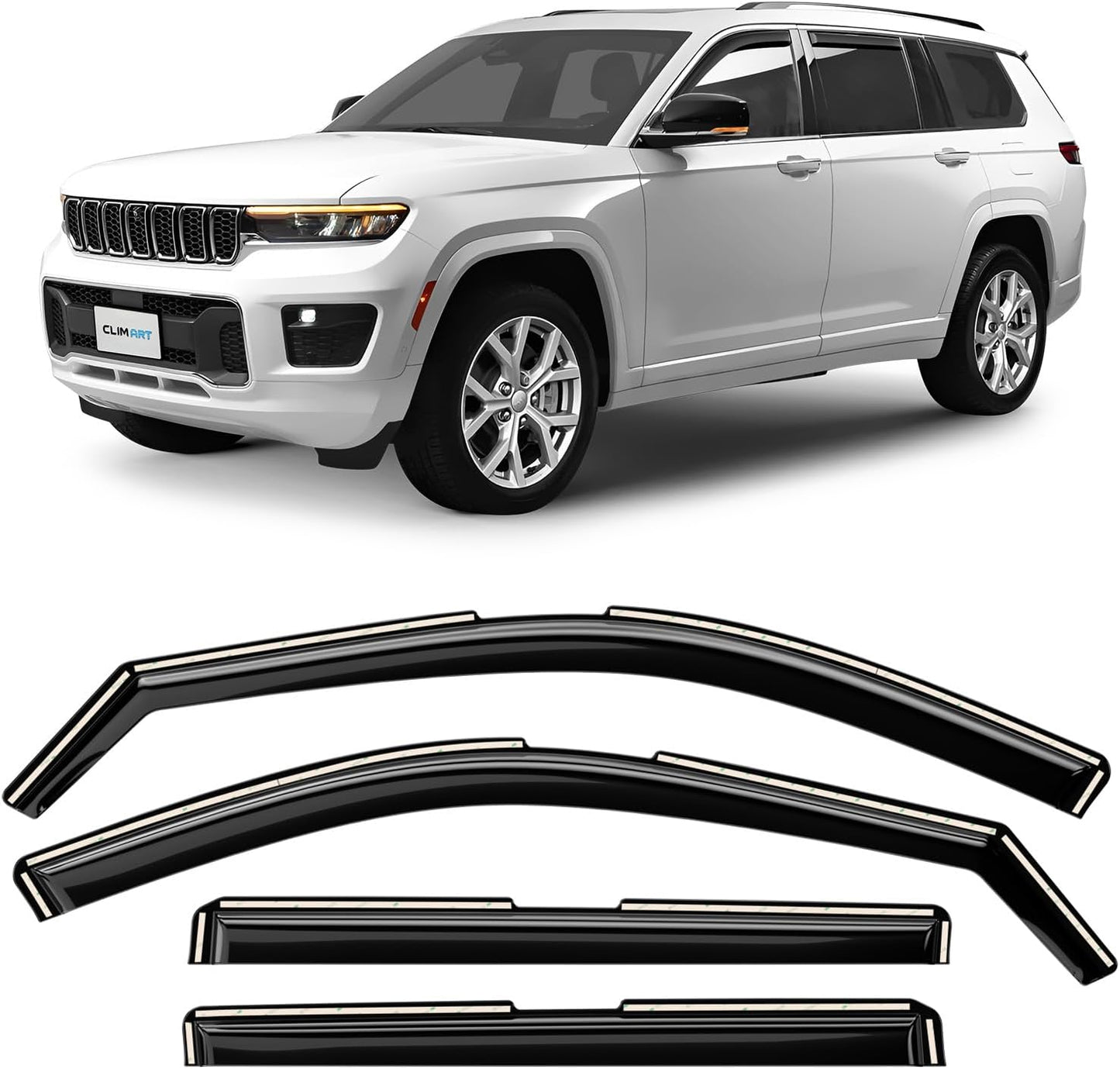 In-Channel Rain Guards for Jeep Grand Cherokee L 2021-2025