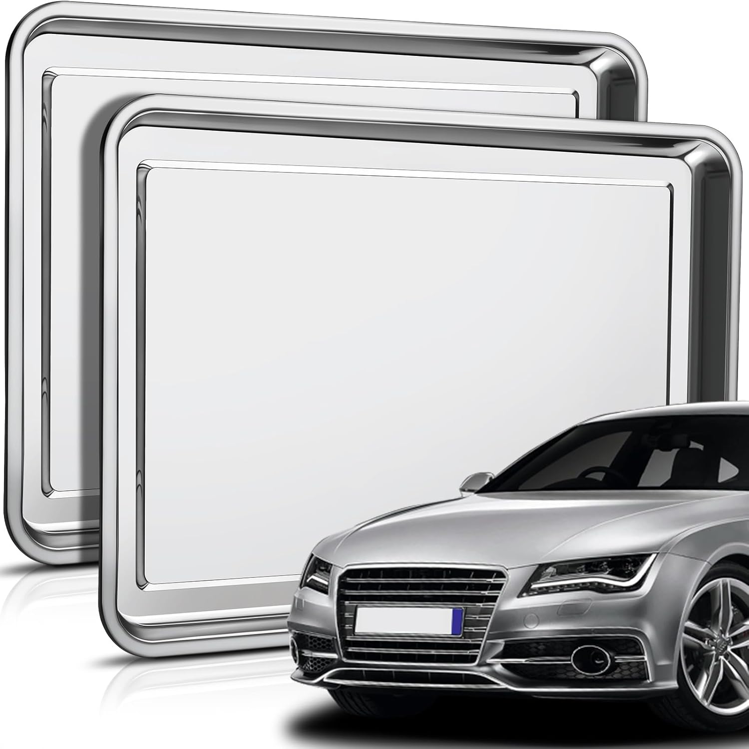 2 Pcs Stainless Steel Oil Drip Pan for Automotive Oil Changes
