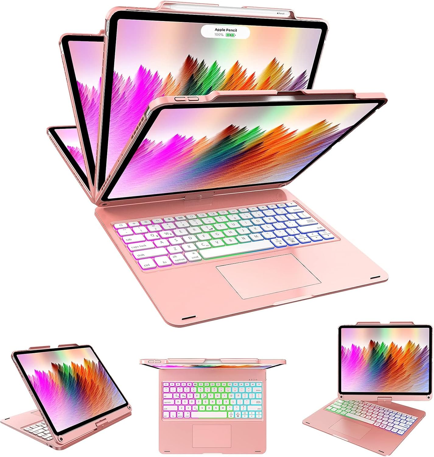 Swivel Wireless Keyboard Case for iPad Pro 12.9 with Trackpad