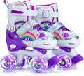 Light Up Kids Roller Skates for Girls and Boys - Adjustable 4 Sizes