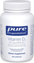 Pure Encapsulations Vitamin D3 25 mcg (1,000 IU) - Daily Bone & Immune