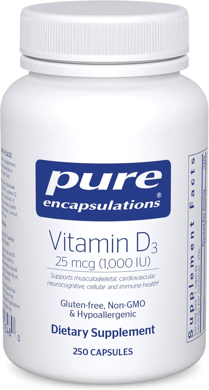 Vitamin D3 25 mcg Supplement for Bone, Heart, and Immune Health