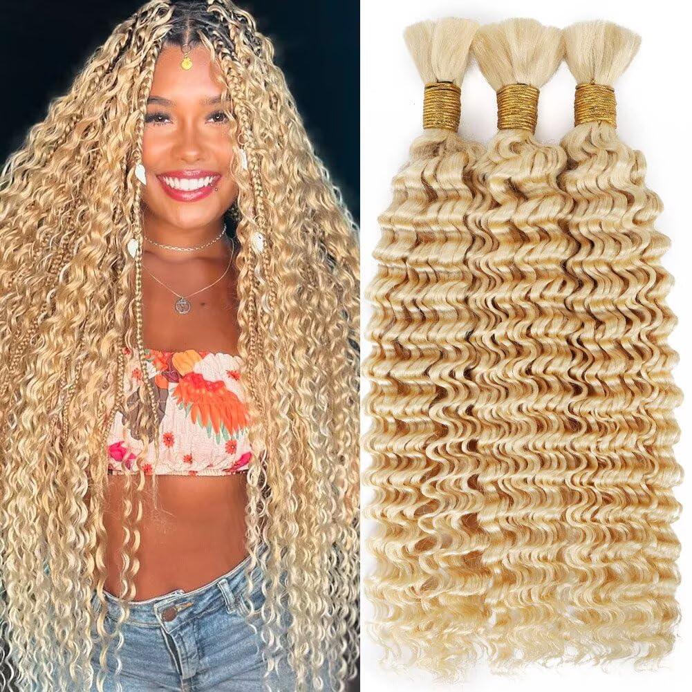 Color 613 Human Braiding Hair for Stunning Boho Braids
