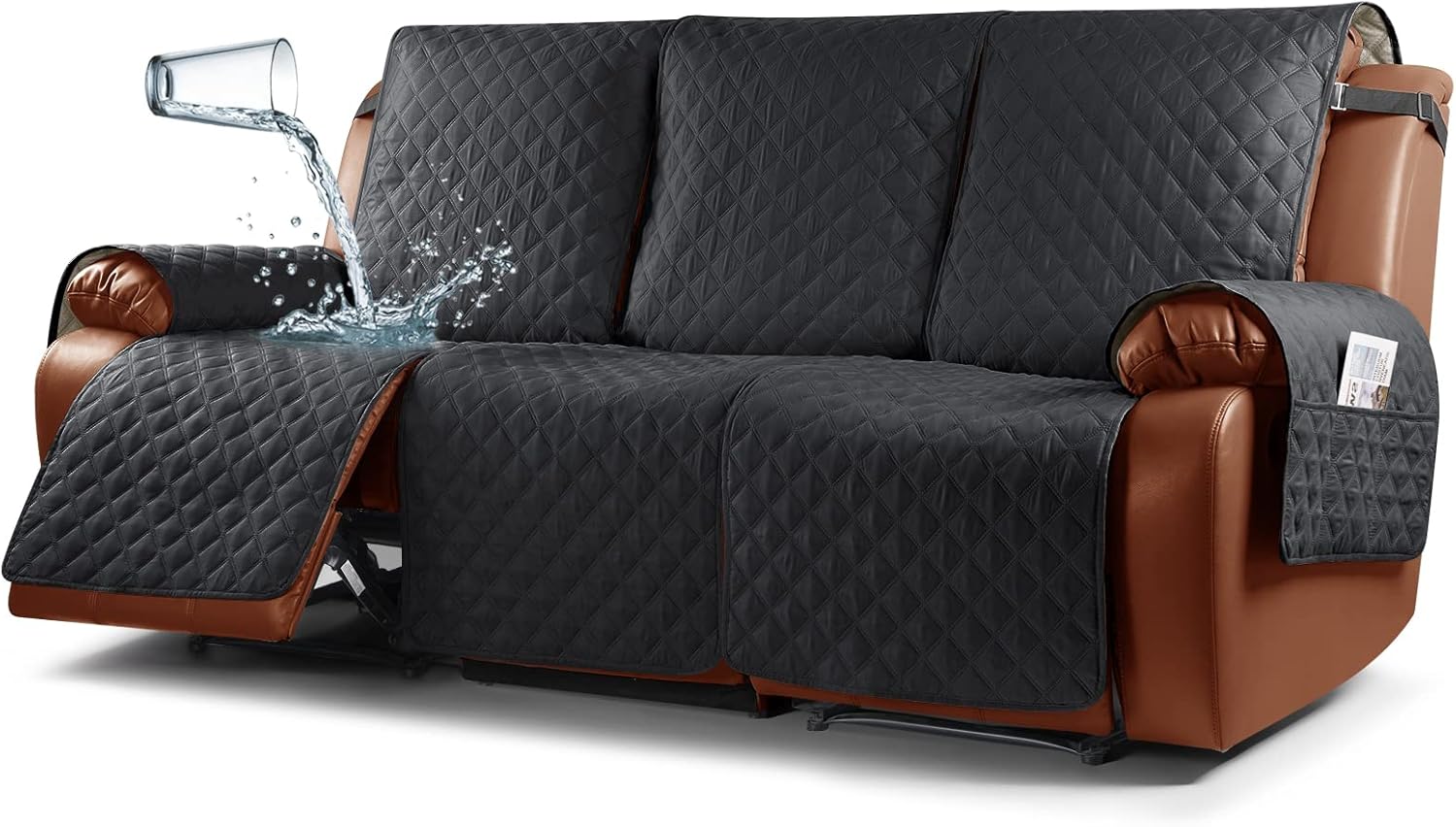 Ruaozz Waterproof Recliner Couch Covers for 3 Seater