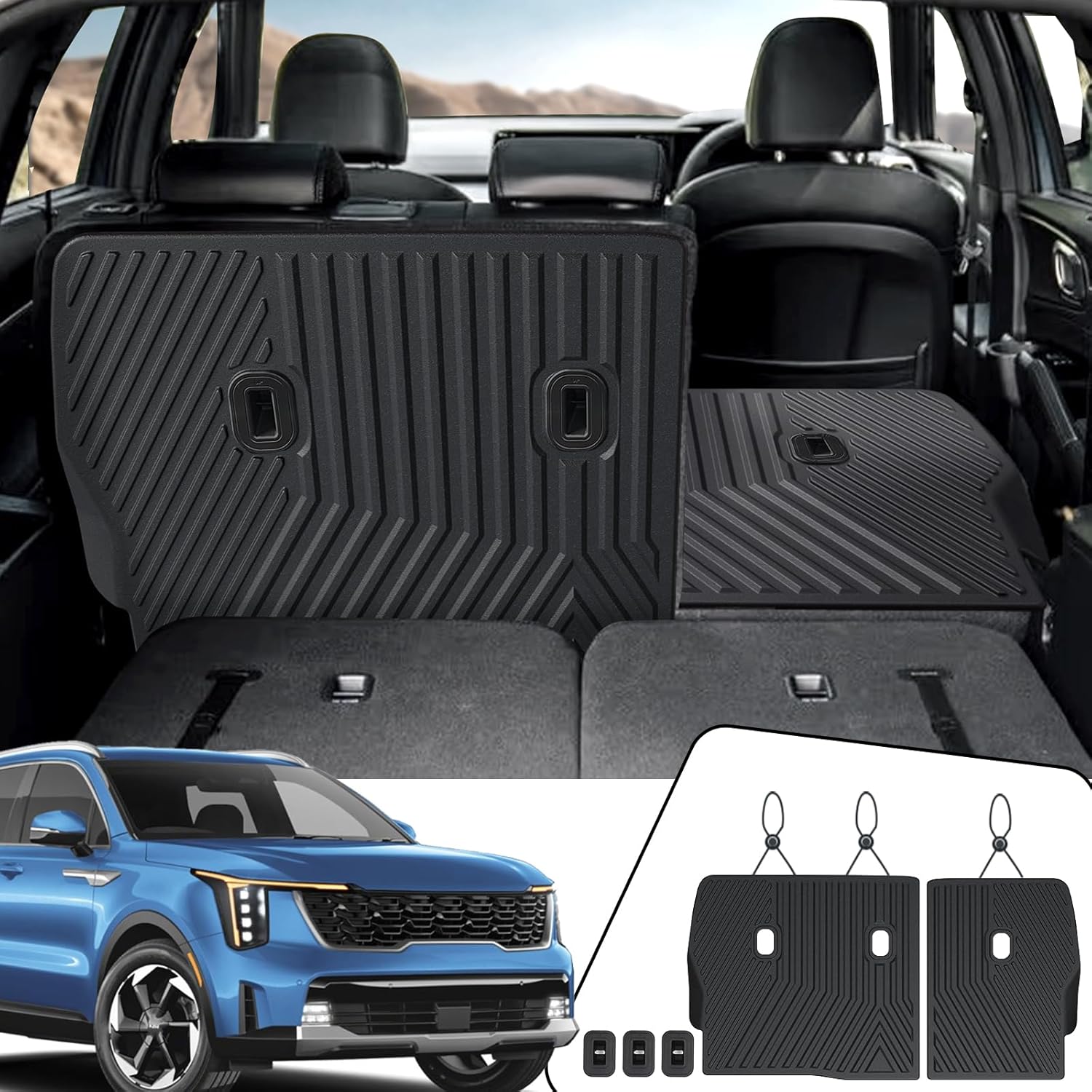 Backrest Mats Kick Mats for 2021-2026 Kia Sorento 7 Seats