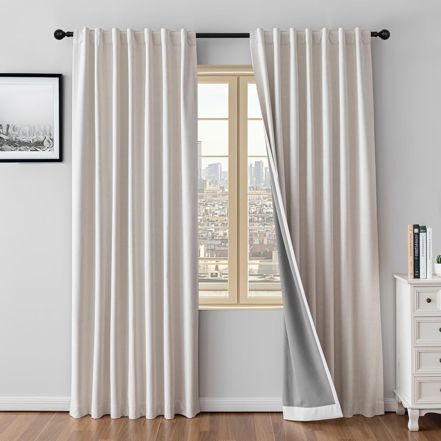 100% Blackout Curtains 90 inch Length for Bedroom and Living Room