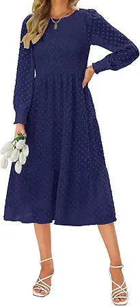 Zattcas Women 2023 Long Sleeve Fall Dress for Modest Style