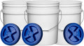 House Naturals 5 Gallon Plastic Bucket Pail with Blue Screw Lid (Pack