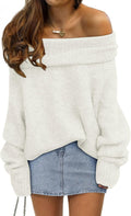 LILLUSORY Womens Off The Shoulder Sweater Oversized (Style W2FR)