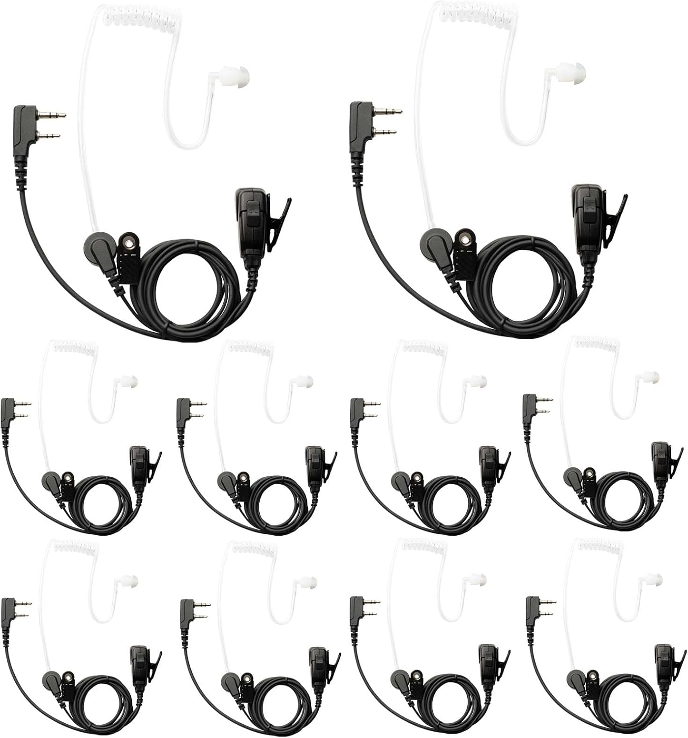 10 PCS UV-5R Earpiece Surveillance Kit for Walkie Talkies
