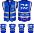 5 Pack Mesh Safety Vest Custom Logo Class 2 High Visibility Vest