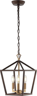 Pagoda 10ft 3-Light Iron Lantern Pendant - Classic Modern Lighting