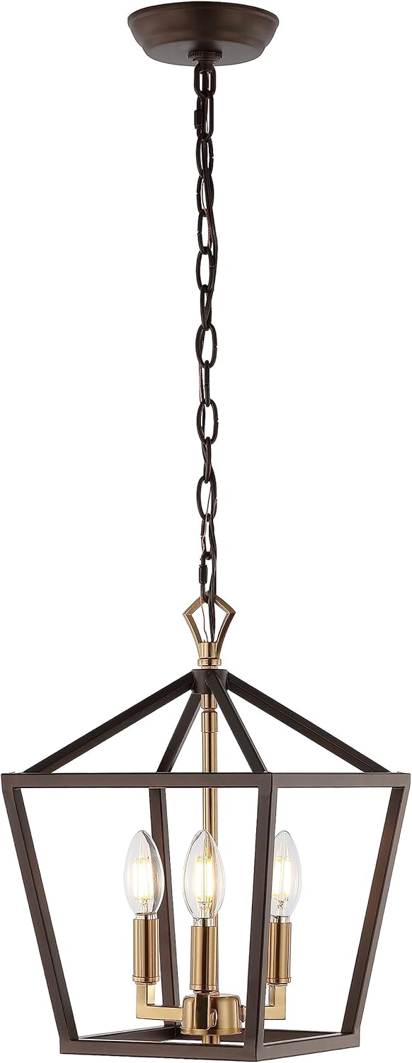 JONATHAN Y Pagoda 10in 3-Light Iron Classic Modern Lantern