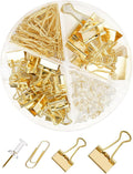 Gold Paper Clips and Binder Clips Set - Stylish Desk Organization Kit