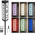 Solar Address Sign 3-Sided Glow Address Plaque - Auto On/Off Lighting