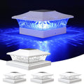 Solar Post Cap Light 4Pack White - RGB Color Changing Fence Post