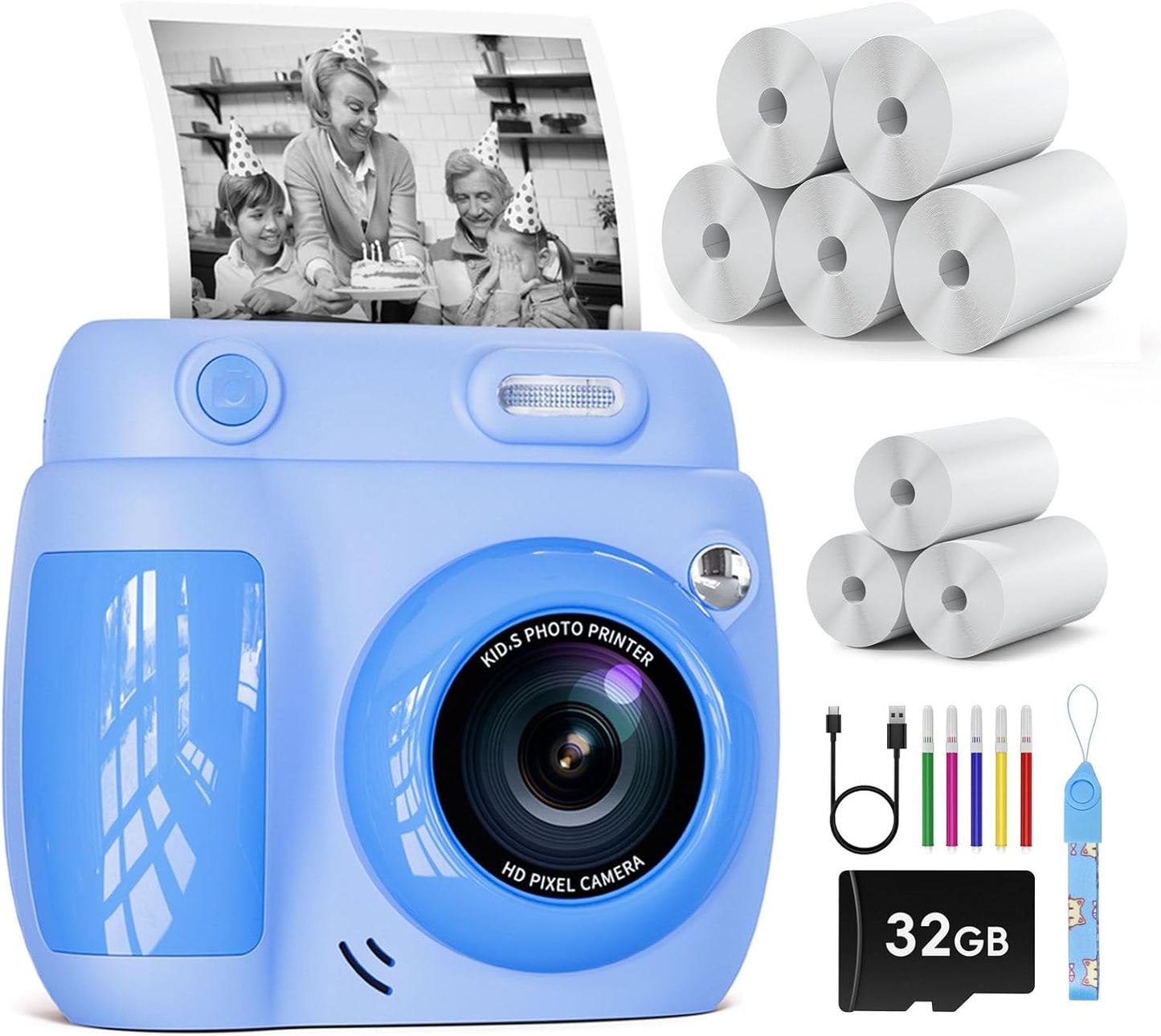 Instant Print Kids Camera - Capture Memories in 1080P!