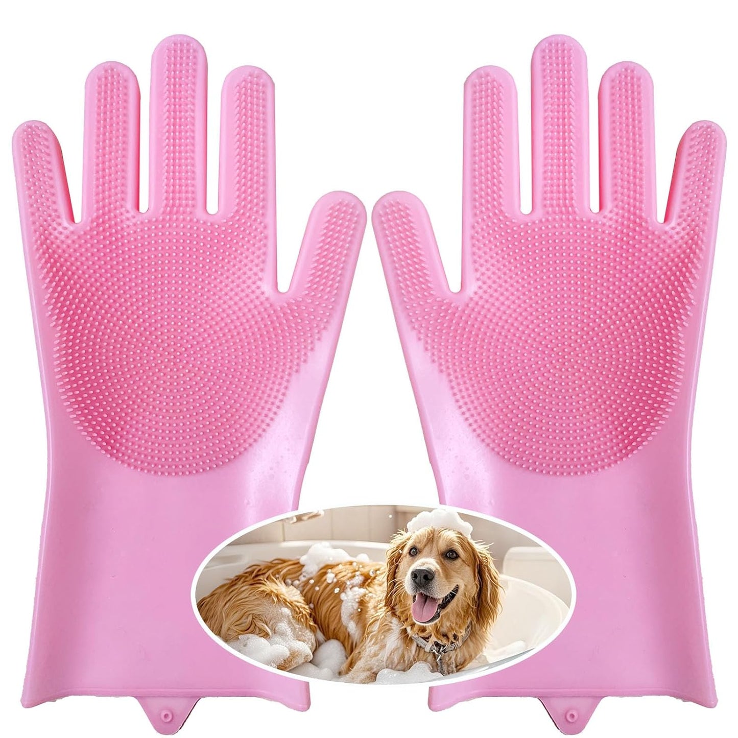Silicone Teeth Grooming Gloves - Pet Hair Removal & Massage