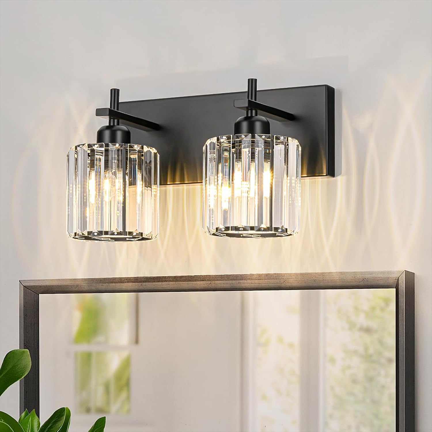 Modern Black Crystal Bathroom Vanity Lights for Elegant Spaces