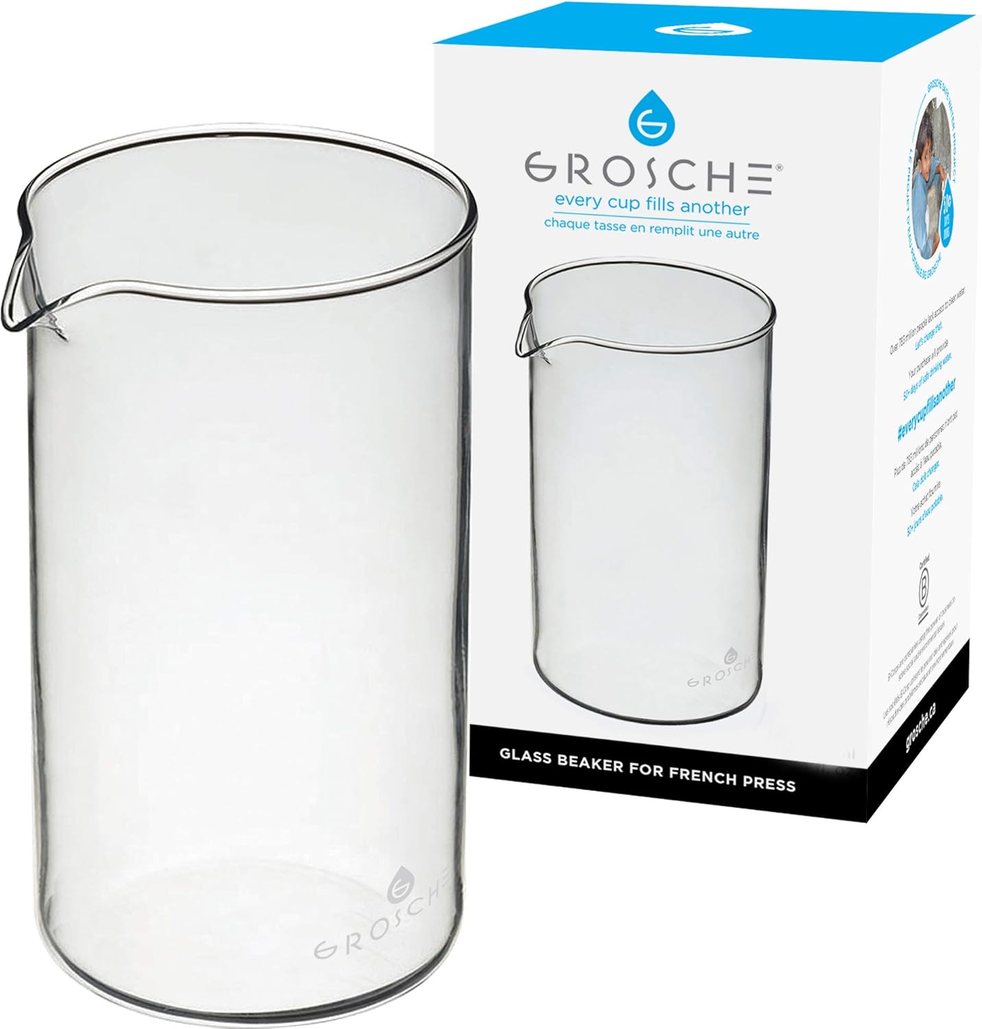 GROSCHE 34oz Glass Beaker: Enhanced Brewing Experience