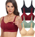 4Pack Nursing Bra for Breastfeeding Maternity - Seamless Silk Feel