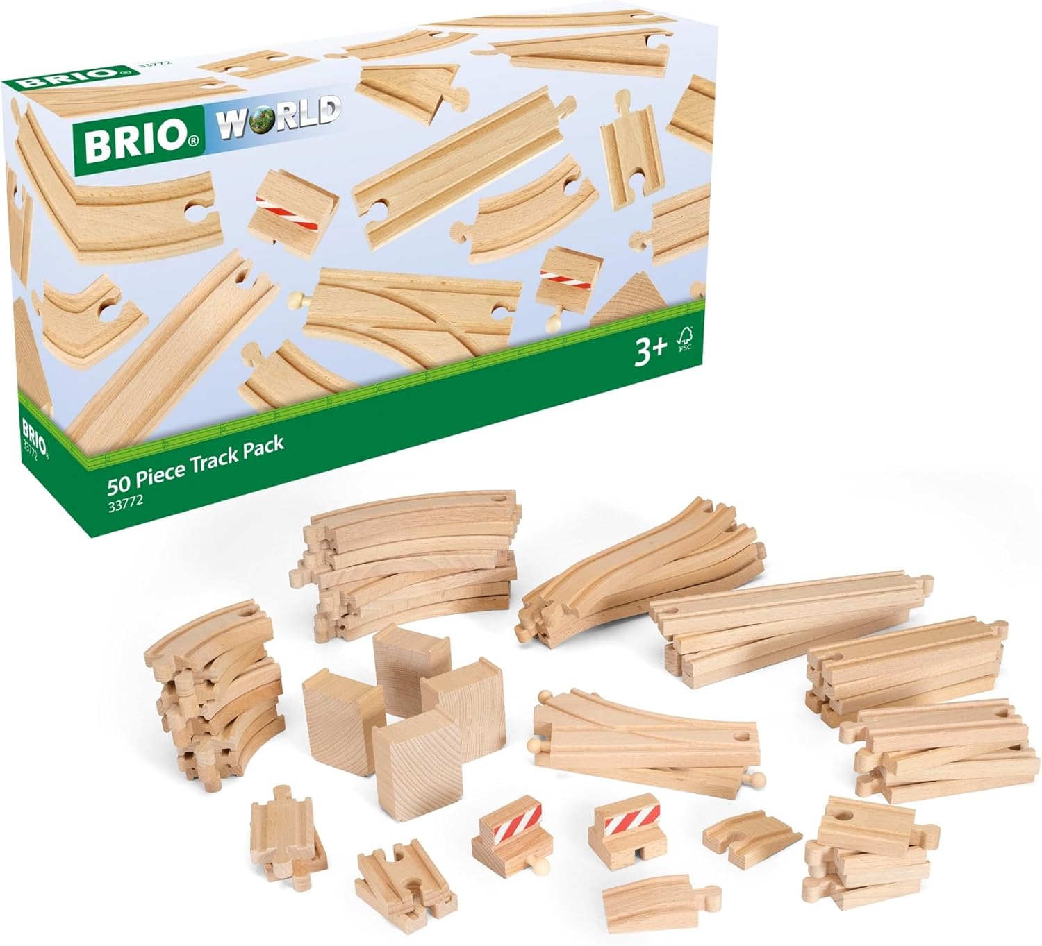 BRIO World Special Track Pack - 50-Piece Wooden Train Set