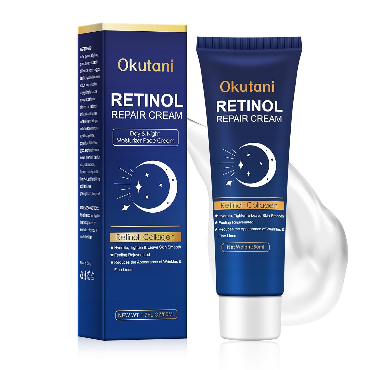 Retinol Cream for Face with Collagen and Hyaluronic Acid