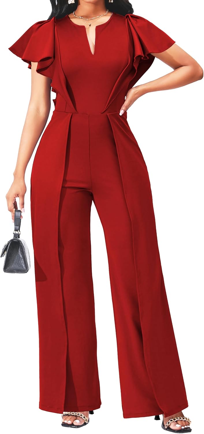 Elegant Long Straight Pants Jumpsuit for Women by sexycherry