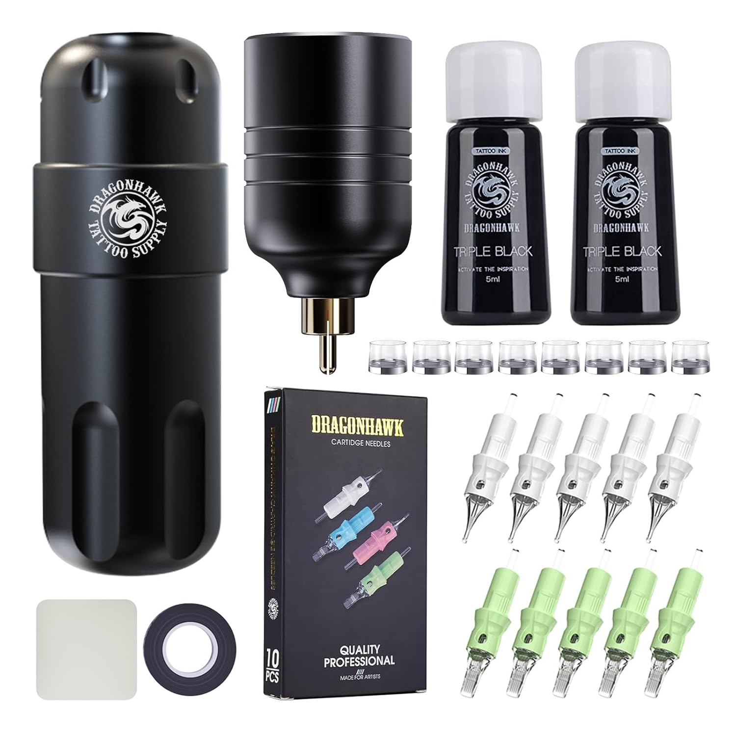 Dragonhawk Complete Tattoo Gun Kit for Beginners and Pros