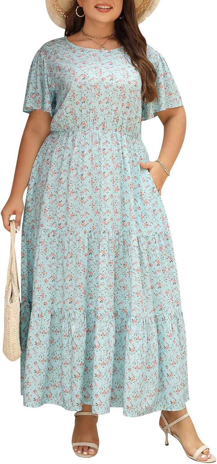 Plus Size Maxi Dresses for Curvy Women with Floral Print