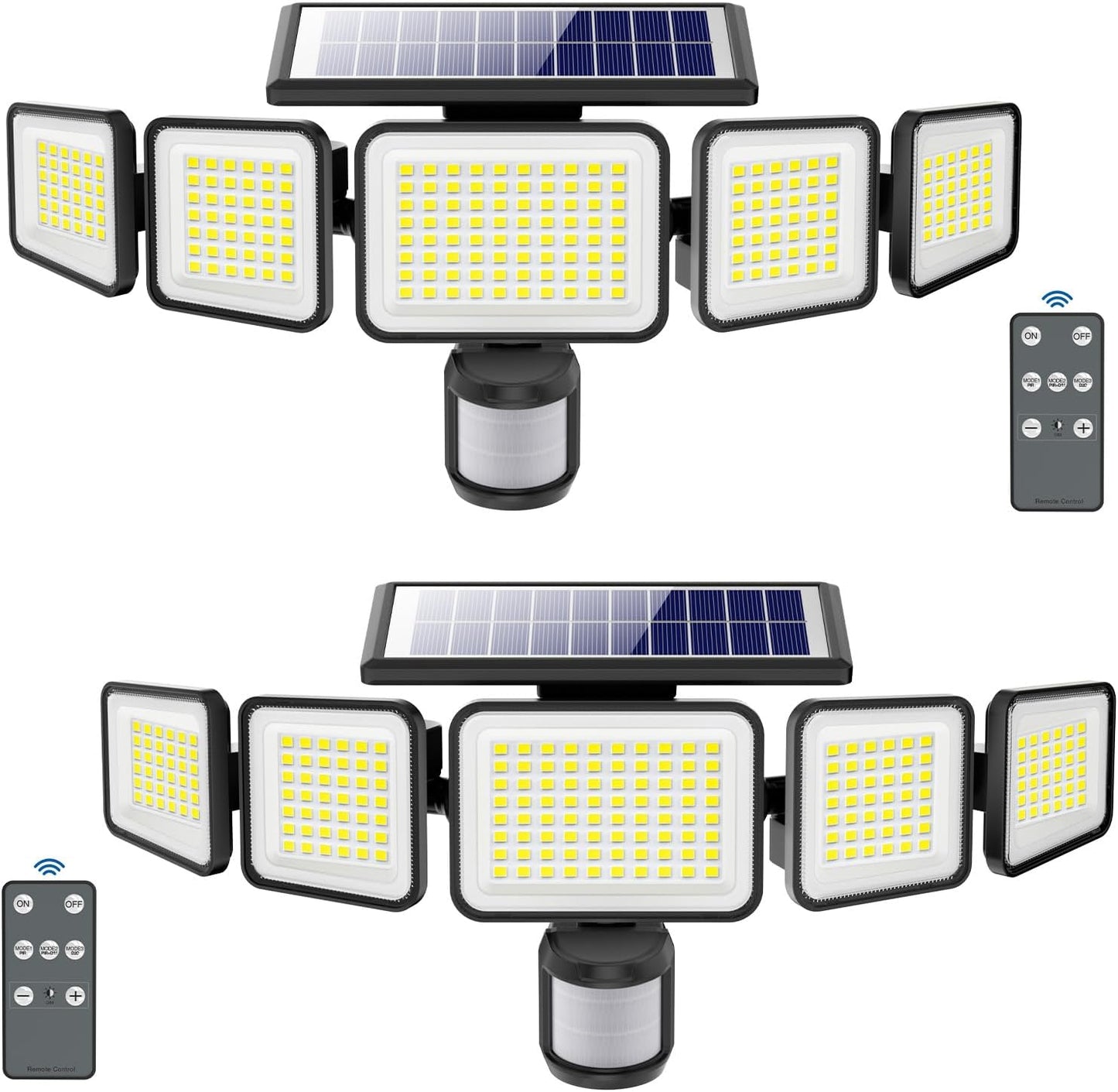 4000LM Solar Lights Outdoor with 5 Adjustable Heads for Security