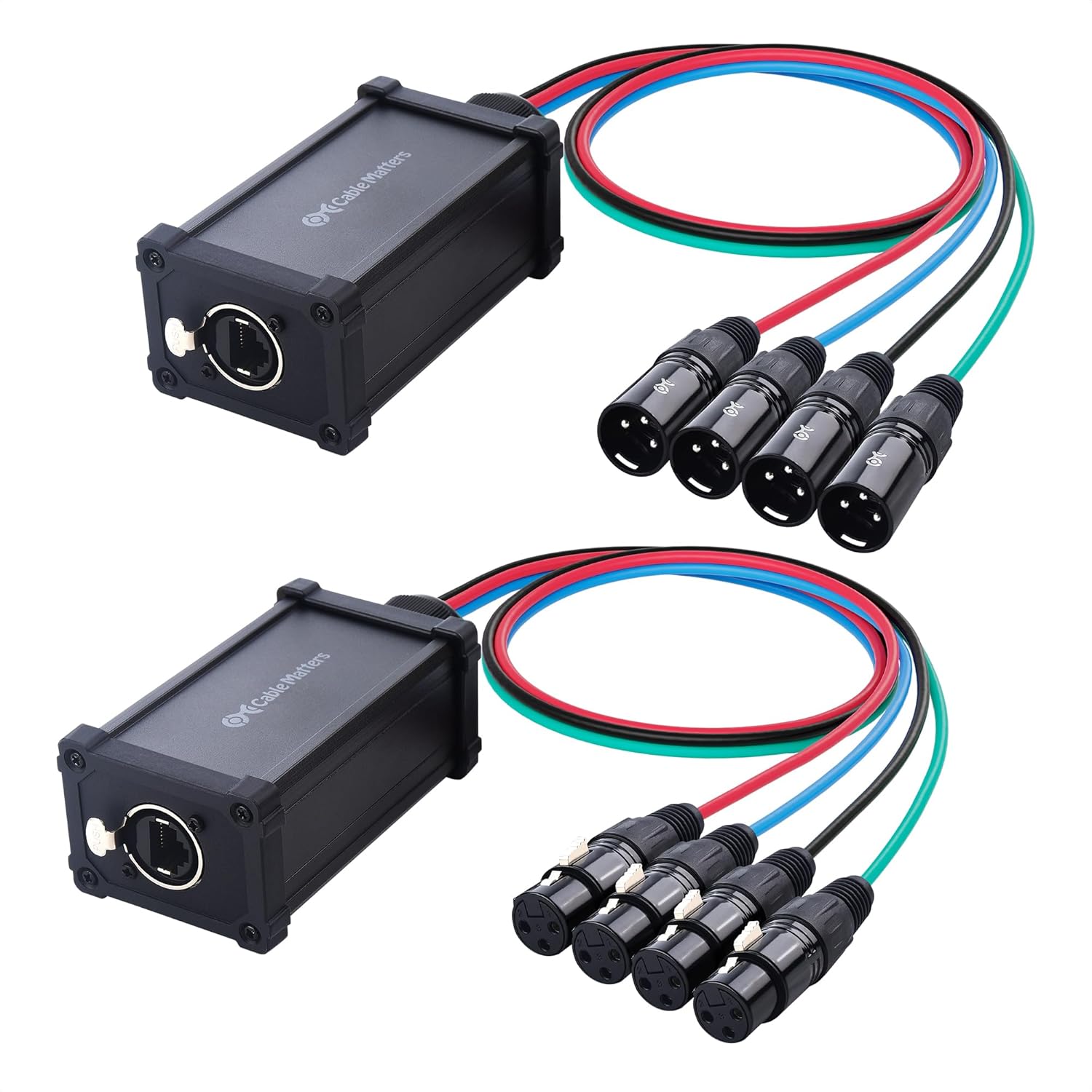 XLR Audio Over Ethernet Snake with 2 Boxes for Ultimate Flexibility